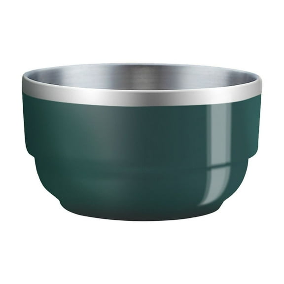 Stainless Steel Bowl, Portable Insulated Double-Layer Fruit Basin, Compact Stackable Household Kitchenware, Ideal for Snacks, Desserts, and Lunches