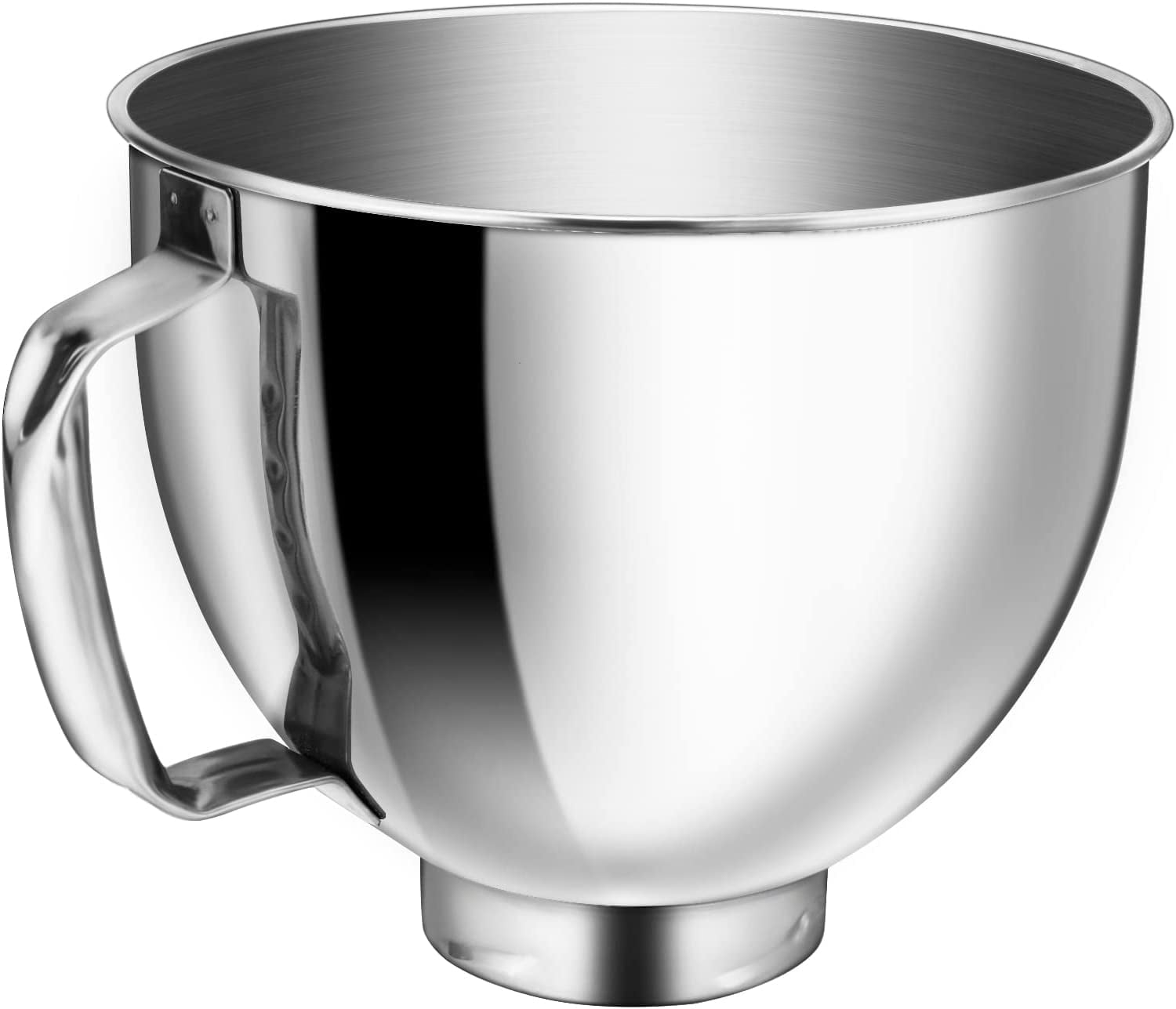 Stainless Steel Bowl for KitchenAid Classic&Artisan Series 4.5-5 QT Tilt-Head Mixer, 5 Quart 304 Stainless Steel Bowl with Handle, Dishwasher Safe.