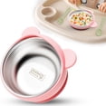 thumbnail image 1 of Stainless Steel Bowls with Suction, 2-in-1 Toddler Feeding Set SUS304 Non-Toxic | Unbreakable & Anti-Scald | Super Strong Suction Base | Dishwasher Safe | Perfect Gift - 1Pack,Pink, 1 of 8