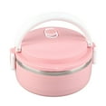 thumbnail image 1 of Stainless Steel Box Box With Buckles Insulated Lunch Box Meal Box Worker Tableware Sealed Portable Rice Noddles Lunch Box For Office Traveling Camping Outdoor Pink, 1 of 8