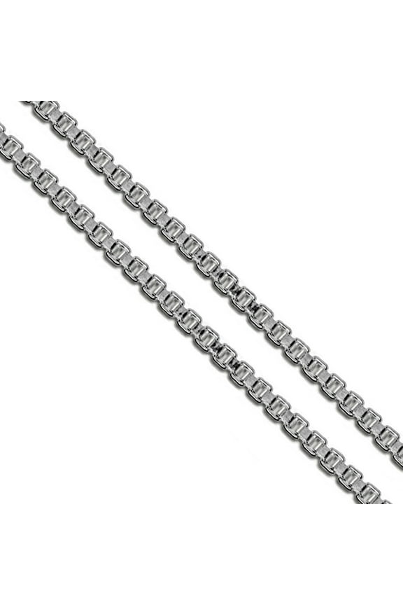 Stainless Steel Box Chain 2mm Solid Square Link Necklace 24" Gray Jewelry Female Unisex