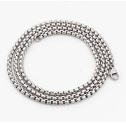 Stainless Steel Box Chain Necklace for Men & Women, 2mm 3mm 4mm, Lobster Clasp, 19.6-27.5 Inches, Minimalist Stackable Electroplated Chain