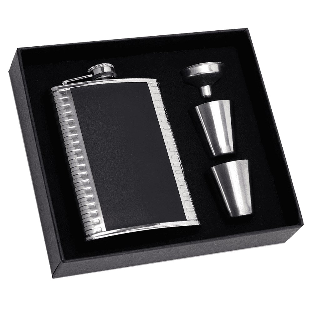 Stainless Steel Box Includes Flask, Funnel, and Shot Glasses Perfect for Groomsmen Gifts