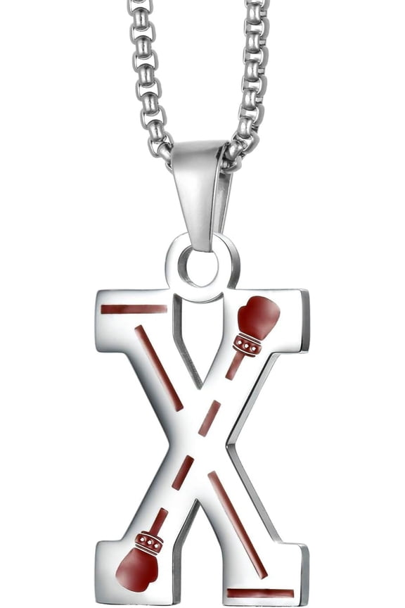 Stainless Steel Boxing Gloves Necklaces Boxing Sports Jewelry Fighting Mixed Martial Arts 26 Letters Athletic Teammates Pendant With Chain[Z4974]