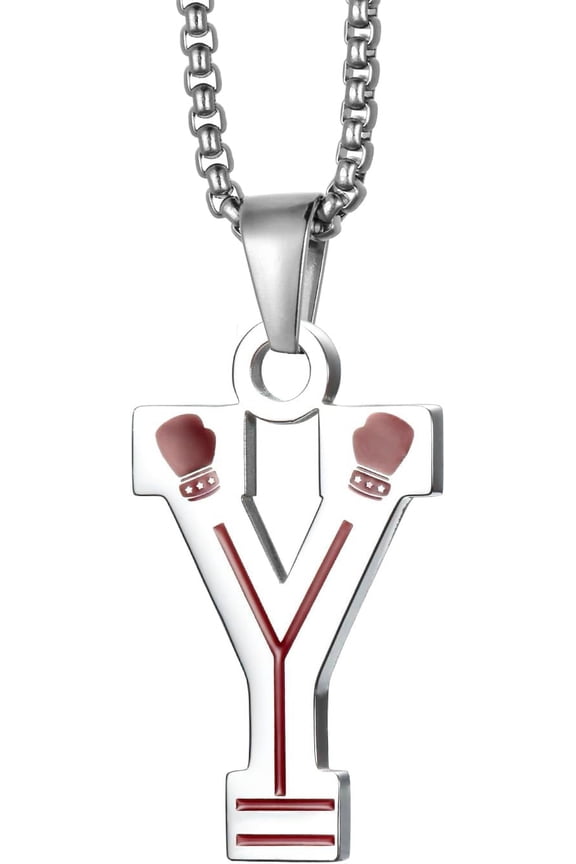 Stainless Steel Boxing Gloves Necklaces Boxing Sports Jewelry Fighting Mixed Martial Arts 26 Letters Athletic Teammates Pendant With Chain[Z4977]