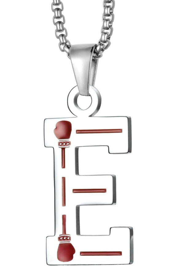 Stainless Steel Boxing Gloves Necklaces Boxing Sports Jewelry Fighting Mixed Martial Arts 26 Letters Athletic Teammates Pendant With Chain[Z4991]