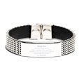 thumbnail image 1 of Stainless Steel Bracelet for Bonus Son - Im so proud of you, handle challenges with confidence - Perfect Birthday Gift for Stepson, Bonus Dad Love  Support, 1 of 4