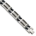 thumbnail image 1 of Stainless Steel Bracelet Contemporary Link, Other Men's 11 mm 8.75 in Chisel Polished with Dark Blue Ceramic and Cable Inlay Link, 1 of 6
