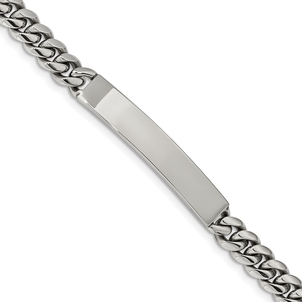 Stainless Steel Bracelet ID Curb Men's 7.96 mm 8.25 in Chisel