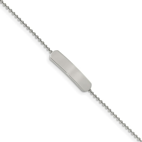 Stainless Steel Bracelet ID Women's mm 7 in Polished 7in w/1 ext.