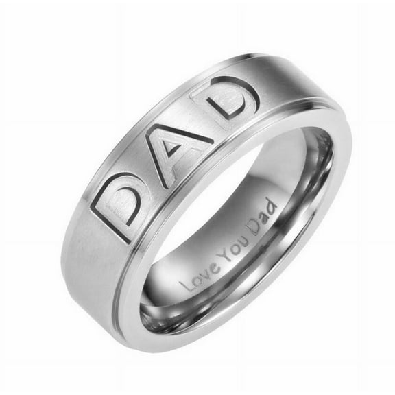 Stainless Steel Bracelet Letter DAD Ring Men's Titanium Steel Ring Ornament