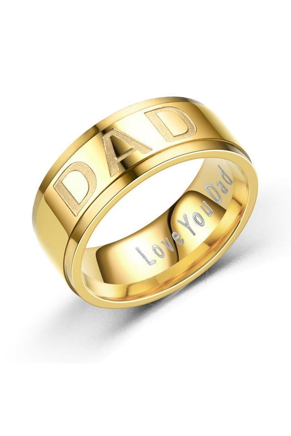 Stainless Steel Bracelet Letter DAD Ring Men's Titanium Steel Ring Ornament