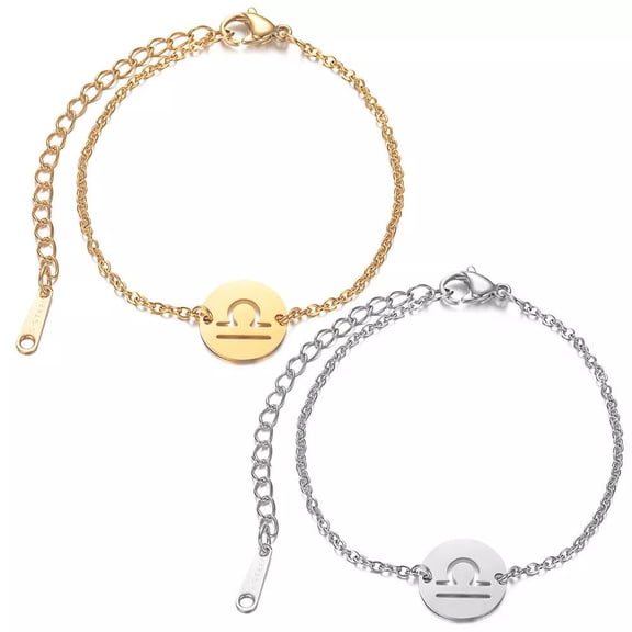 Stainless Steel Bracelet Lobster Zodiac Sign Aries Gold Adjustable 1.5Mm P270