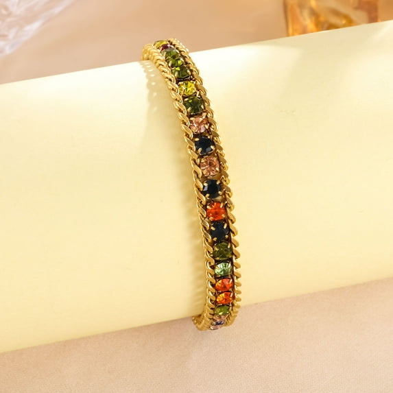 Stainless Steel Bracelet Micro Diamond Fashion Simple Three-layer