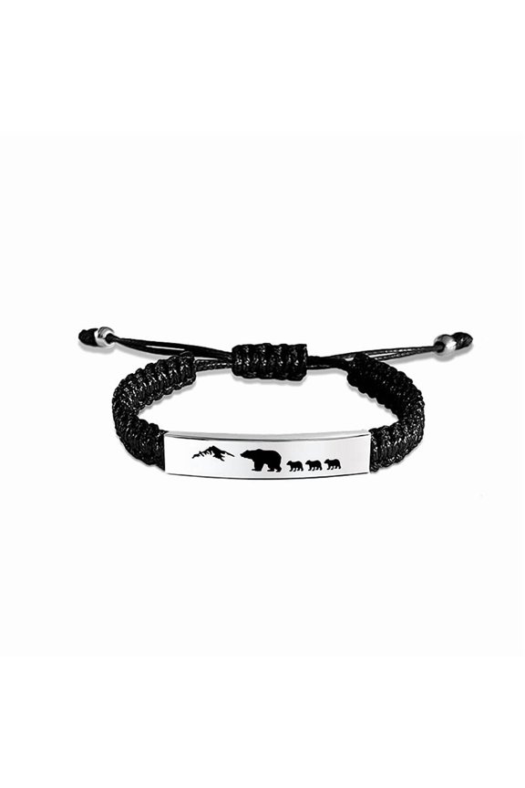 Stainless Steel Bracelet: Positive and Inspirational Hand-Woven Stainless Steel Curved Tag Engraved Titanium Steel Bracelet Wholesale