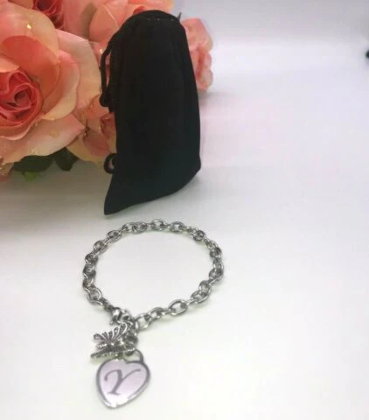 Sterling Silver Engraved Heart Charm Toggle Bracelet (ch3) | Charming  Engraving