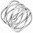 thumbnail image 1 of Stainless Steel Braide Wave Wrap Style Statement Promise Anniversary Ring, 1 of 4