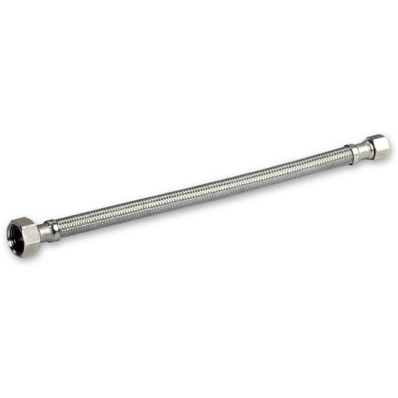 8" Braided Faucet Supply Line Connector 1/2" IPS x 3/8" FIP COMP