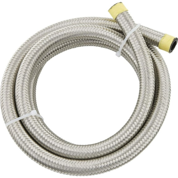 Stainless Steel Braided Hose Line, -8 AN, 3 Ft.