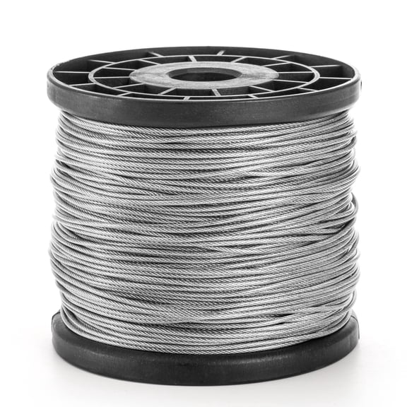 Stainless Steel Braided Vinyl Coated Wire Rope 1/16 Inch X 500 Feet 7x7 Strands Core