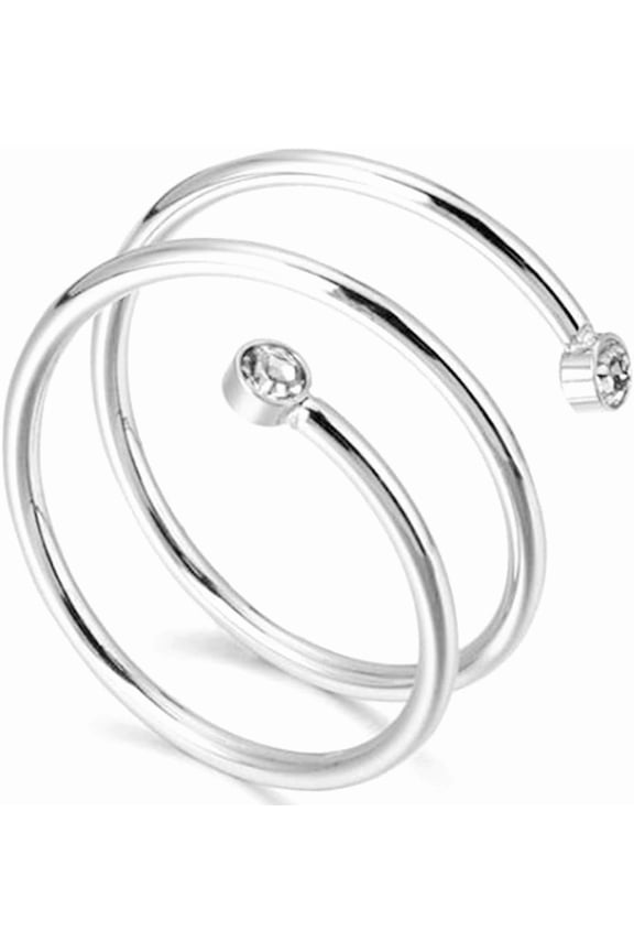 Stainless Steel Braided Wrap Wave Stacking Promise Statement Cocktail Party Ring