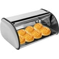 thumbnail image 1 of Stainless Steel Bread Box 17" Roll Top Bread Bin Large Capacity Loaf Bread Storage Container for Kitchen Countertop Homemade Bread Pastries Pancake, 1 of 9