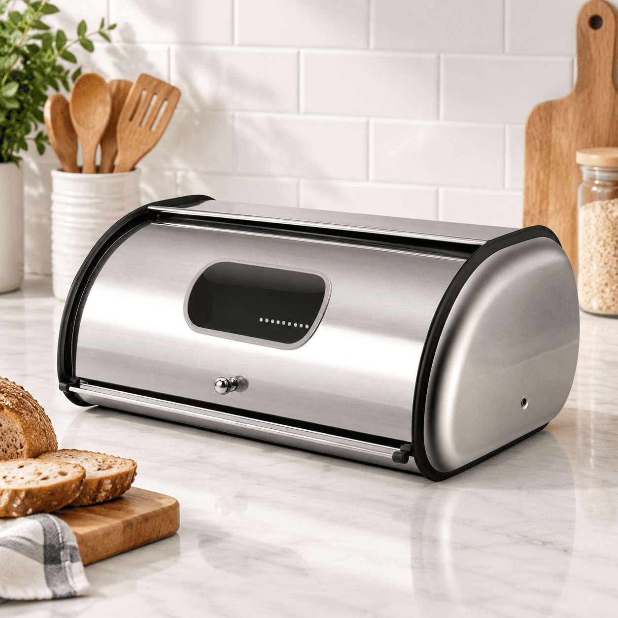 Stainless Steel Bread Box For Kitchen Countertop 13 Inch - Walmart.com