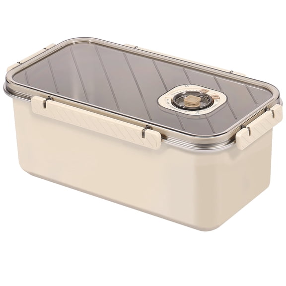Stainless Steel Bread Box Large Capacity Airtight Food Container Time Recording Keeper (white )