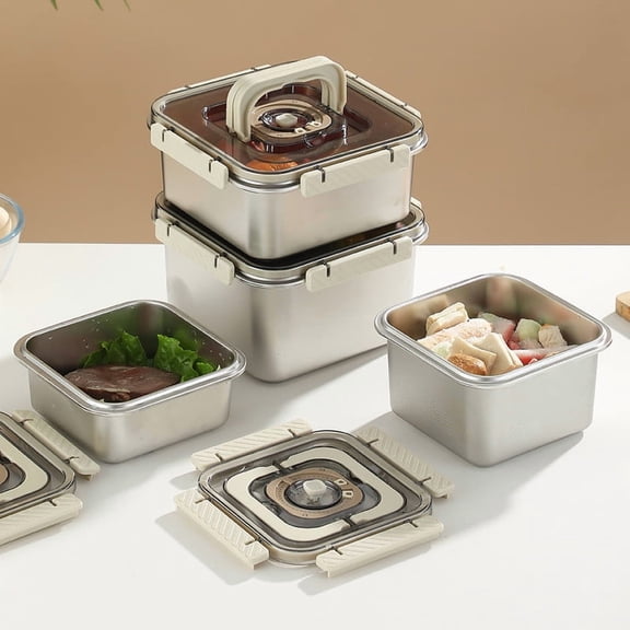 Stainless Steel Bread Box with Lid 1000ml Countertop Food Storage Bin for Homemade Bread Cake Pastries - Airtight Container with Adjustable Vent and Date Tracker for Kitchen Pantry Dining Room