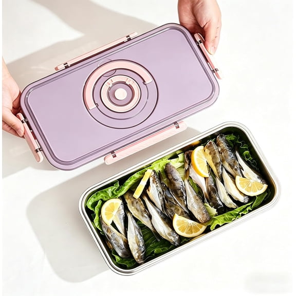 Bread Storage Box, Stainless Steel, Airtight, with Adjustable Lid