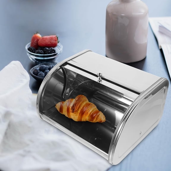 Stainless Steel Bread Storage Box with Airtight Lid for Kitchen Countertop Metal Bread Bin Organizer 11.8 X 10.9 X 7 Inches