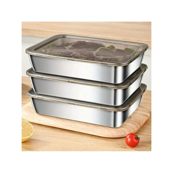 Stainless Steel Breading Trays Set of 3 - Anti-Drip Prep Station for Meat, Poultry & Fish, Stackable Baking Pans for Cakes & Pies, Oven Safe Kitchen Essentials