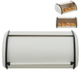 thumbnail image 1 of Breads Box for Kitchen Counters, Stainless Steel Roll Top Bread Storage Container - Beige, 1 of 6