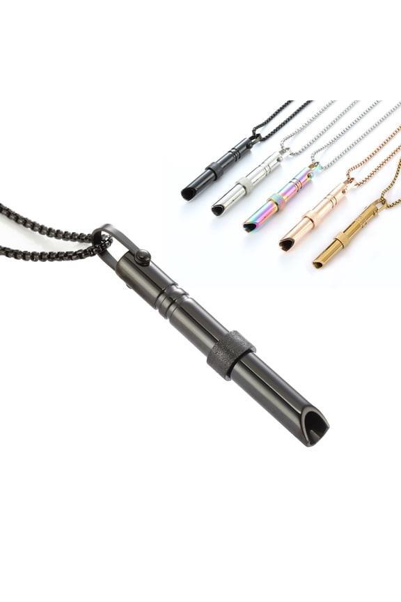 Stainless Steel Breathing Necklace for Women & Men, Stress Relief Pendant, Hypoallergenic Fashion Jewelry, Mindful Accessory