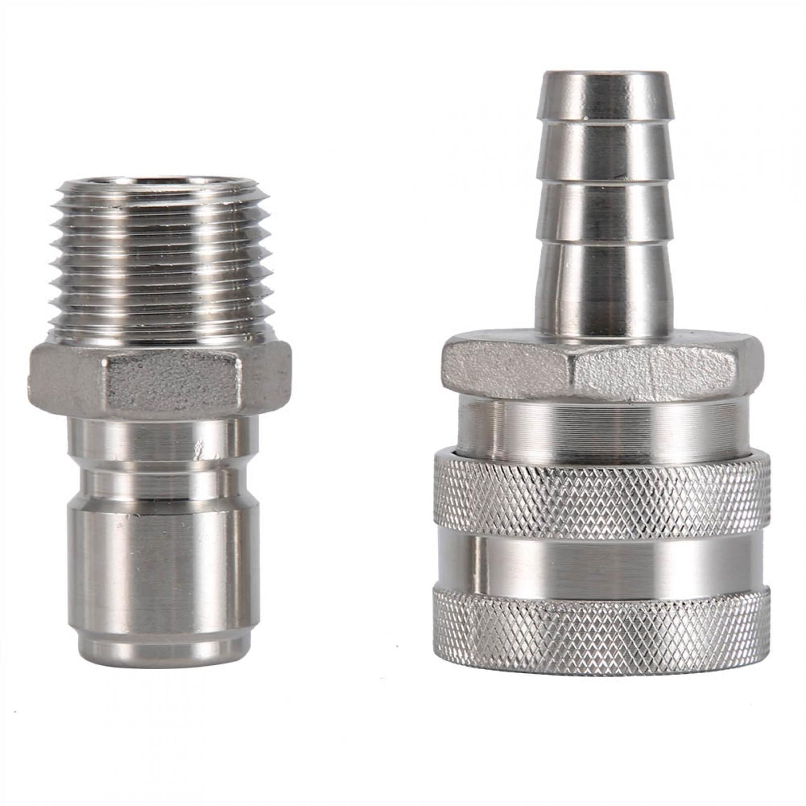 Stainless Steel Brewing Quick Disconnect Set, 1/2"BSP Beer Fitting Wine Quick Connector Male and