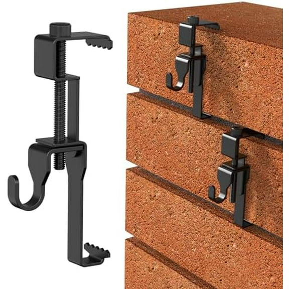 Stainless Steel Brick Wall Clips, Brick Hooks Clamp Outdoor Heavy Duty 1-3/4" to 2-1/2" Brick Hook Brick Hangers No Drill, 6 Packs$$Tools & Hardware Other