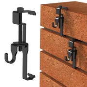 Stainless Steel Brick Wall Clips, Brick Hooks Clamp Outdoor Heavy Duty 1-3/4" to 2-3/4" Brick Hook Brick Hangers No Drill, 6 Packs