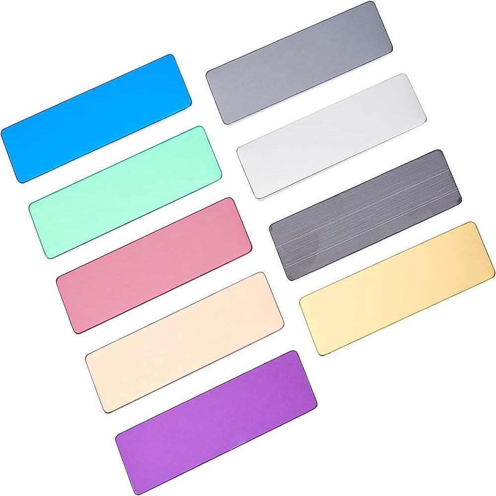 Stainless Steel Brooch Findings Stamping Blank Tag and Safety Pin Bar Rectangle Mixed Color 36pcs/box diy