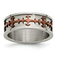 thumbnail image 1 of Stainless Steel Brown IP-plated Crosses Ring, 1 of 6