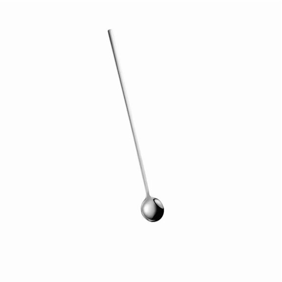 Stainless Steel Brown Round-Head Mixing Spoon Extended Ice Spoon, Creative Titanium-Plated Series Long-Handled Small Round Spoon for Coffee, Tea, Cocktails & Desserts