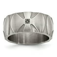 thumbnail image 1 of Stainless Steel Brushed .06ct Black Diamond Cross 10mm Band, 1 of 8