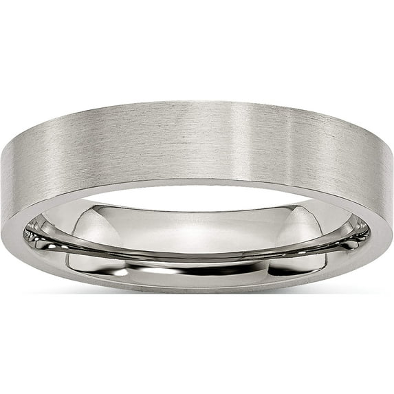 Stainless Steel Brushed 5mm Flat Band (Size 13) Made In China sr4-13