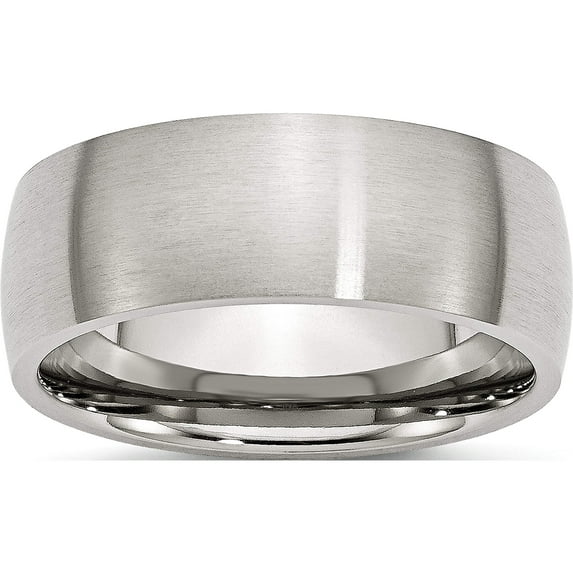 Stainless Steel Brushed 8mm Half Round Band (Size 8) Made In China sr18-8