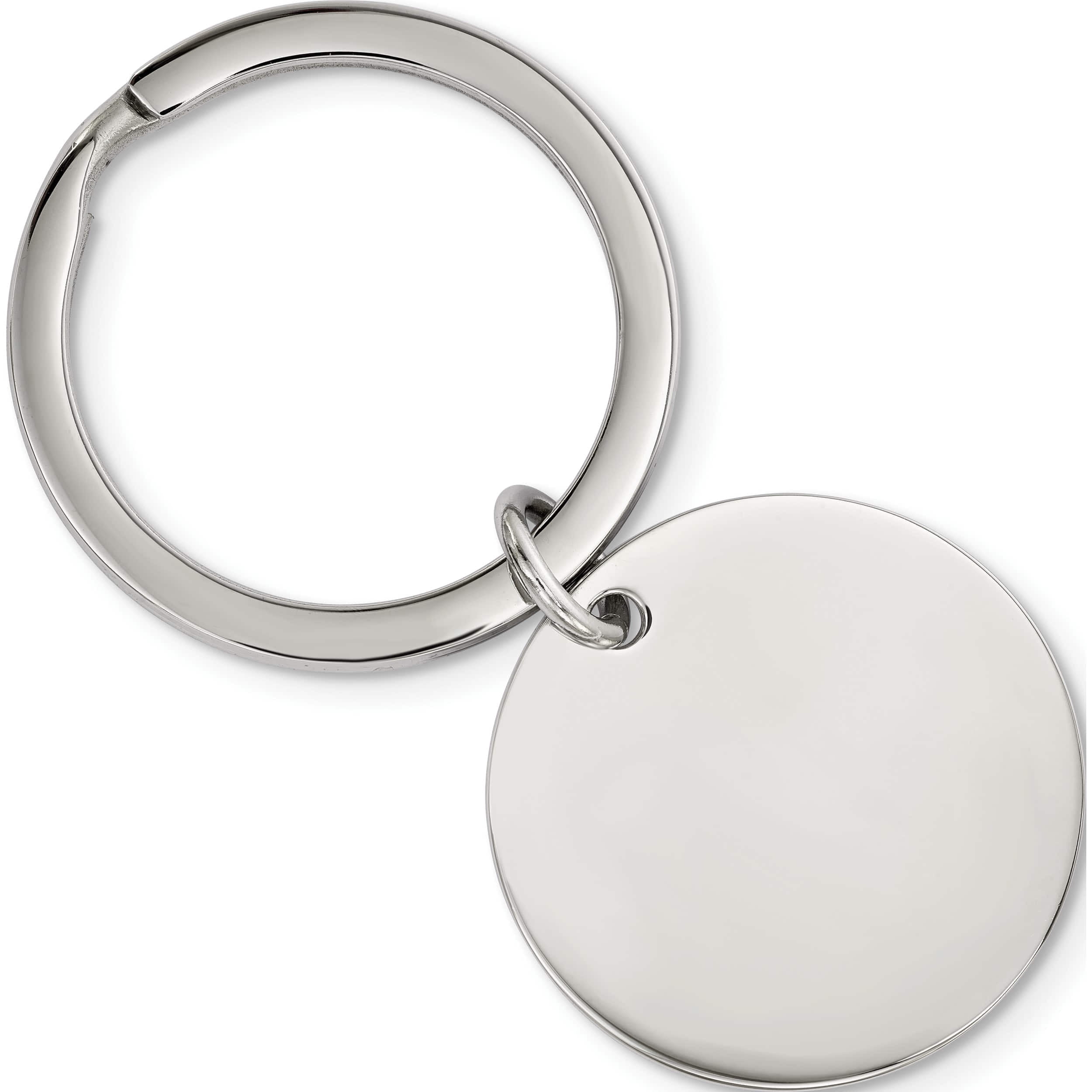 Stainless Steel Brushed And Polished 1.85mm Reversible Circle Key Ring (94 X 29.5) Made In China srk153