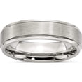 thumbnail image 1 of Stainless Steel Brushed And Polished 6mm Grooved Edge Band (Size 6.5) Made In China sr88-6.5, 1 of 5