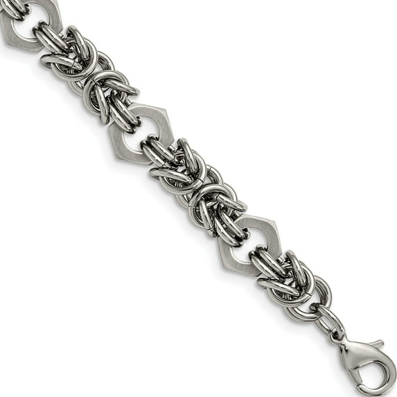 Stainless Steel Brushed And Polished 8.25In Bracelet (8.25 X 7.3) Made In China srb2531-8.25