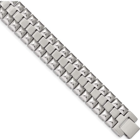 Stainless Steel Brushed And Polished 8.25In Heavy Link Bracelet (8.25 X 17.08) Made In China srb2227-8.25