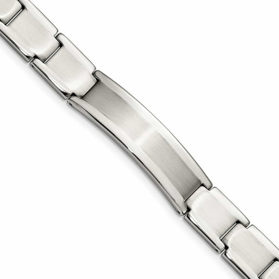 Stainless Steel Brushed And Polished 8.25In Id Bracelet Made In China -Jewelry By Sweet Pea