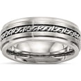 thumbnail image 1 of Stainless Steel Brushed And Polished Braided 7mm Band (Size 10.5) Made In China sr525-10.5, 1 of 5