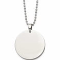 thumbnail image 1 of Stainless Steel Brushed And Polished Circle 4mm Thick Dog Tag Necklace (24 X 38.01) Made In China -Jewelry By Sweet Pea, 1 of 10